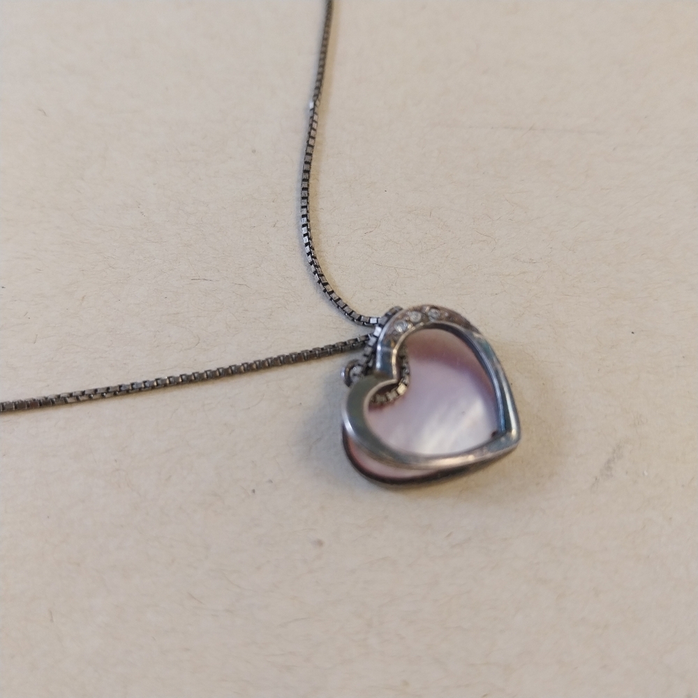 Sterling  Silver Heart Necklace - Picture 10 of 14